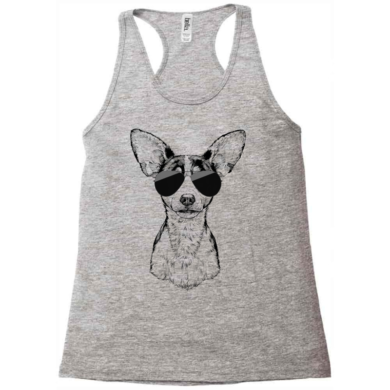 Rat Terrier Dog With Sunglasses Racerback Tank by NikitaTonro | Artistshot