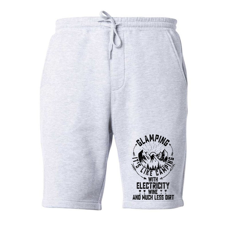 Retro Glamping Camper Glamper Women Men Wine Funny Fleece Short | Artistshot