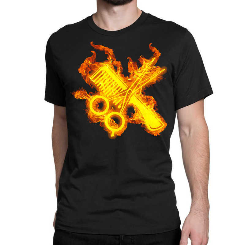 Hairdresser T  Shirt Fire Hairdresser Scissors And Comb T  Shirt Classic T-shirt by briocherepair | Artistshot