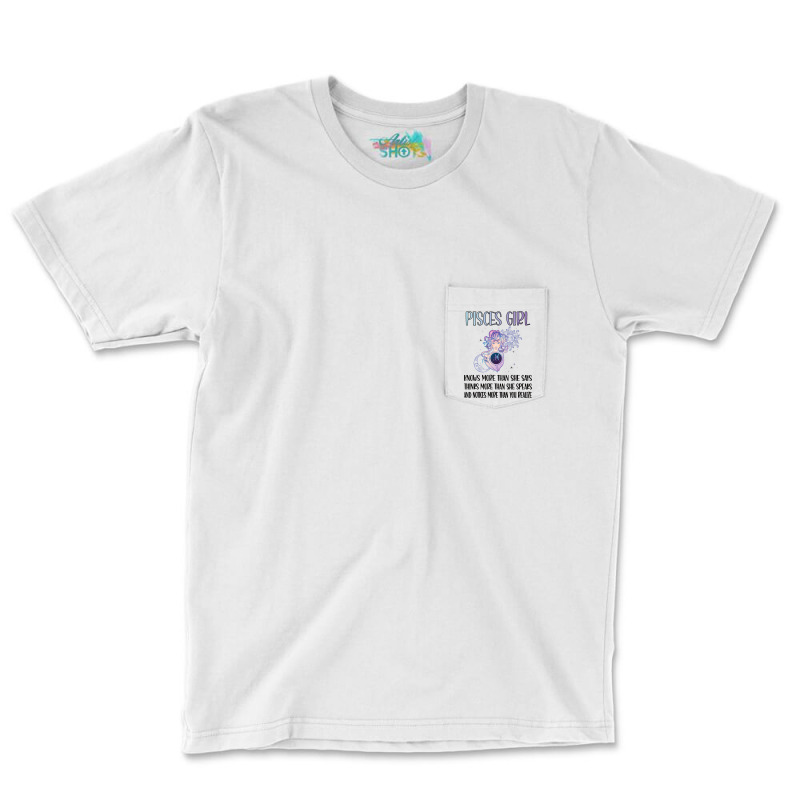 Pisces Zodiac Sign Girl Pisces Horoscope Astrology Pocket T-shirt | Artistshot