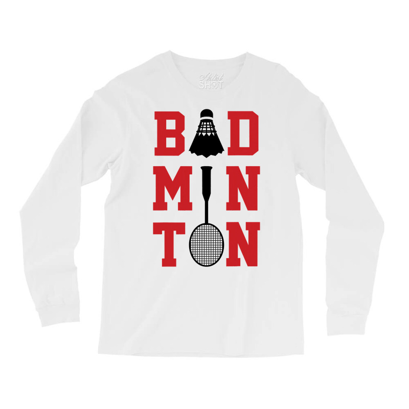 Retro Graphic Badminton Player Shuttlecock Player  Long Sleeve Shirts | Artistshot