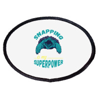 Snapping Turtle My Superpower Reptile Snapping Tur Oval Patch | Artistshot