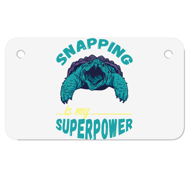 Snapping Turtle My Superpower Reptile Snapping Tur Motorcycle License Plate | Artistshot