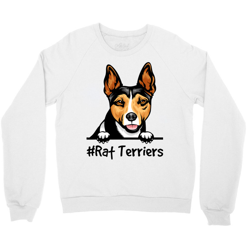 Rat Terrier Gifts Decor Print Dog Crewneck Sweatshirt by VanesaSettles | Artistshot