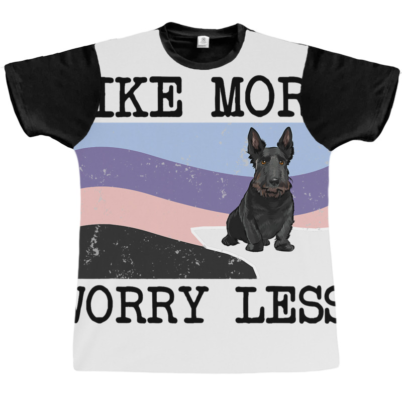 Scottish Terrier Hike More Worry Less Graphic Hiki Graphic T-shirt by MALIKASHARIF | Artistshot