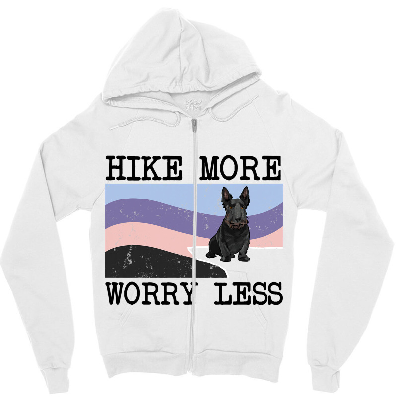 Scottish Terrier Hike More Worry Less Graphic Hiki Zipper Hoodie by MALIKASHARIF | Artistshot