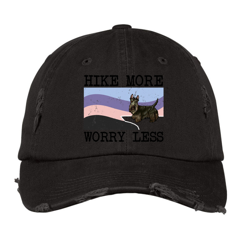 Scottish Terrier Hike More Worry Less Graphic Hiki Vintage Cap by ALFREDANDRE | Artistshot