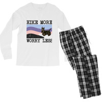 Scottish Terrier Hike More Worry Less Graphic Hiki Men's Long Sleeve Pajama Set | Artistshot