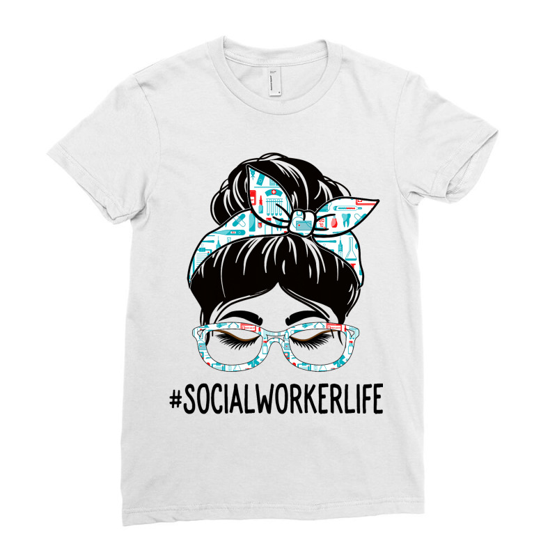 Social Worker Week Appreciation Day Women Messy Bu Ladies Fitted T-Shirt by TODDJARVIS | Artistshot