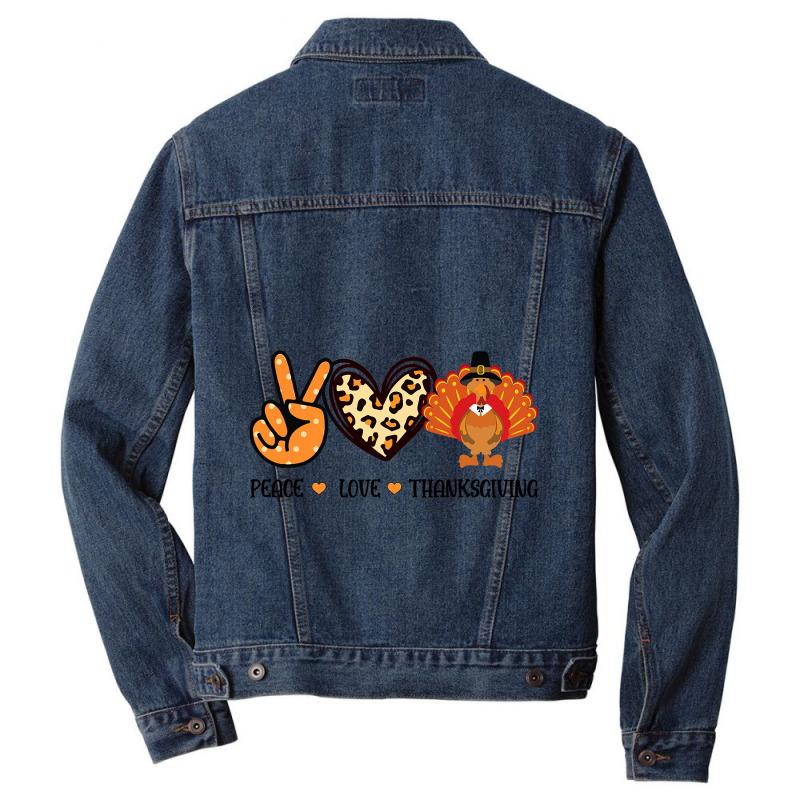 Peace Love Thanksgiving Fun Turkey Family Men Wome Men Denim Jacket | Artistshot