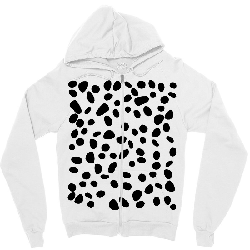 Spotted White With Black Polka Dots Diy Dalmatian6 Zipper Hoodie by ROBERTMORRISON | Artistshot