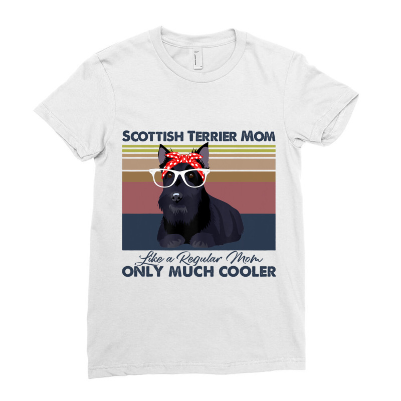 Scottish Terrier Mom Bandana Match Vintage Mothers Ladies Fitted T-Shirt by WENDYKARL | Artistshot