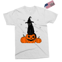 Scary Halloween Black Cat Costume Witch Pumpkin Bo Exclusive T-shirt | Artistshot