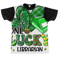 Shamrocks One Lucky Librarian Happy St Patricks Da Graphic T-shirt | Artistshot