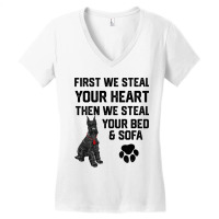 Steal Your Heart Steal Your Bed Miniature Schnauze Women's V-neck T-shirt | Artistshot