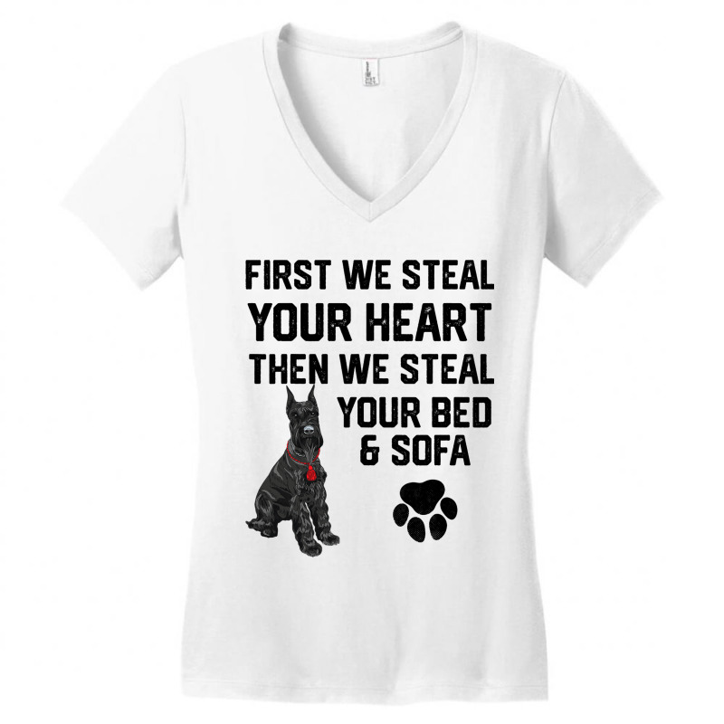 Steal Your Heart Steal Your Bed Miniature Schnauze Women's V-Neck T-Shirt by GwendalyForsberg | Artistshot