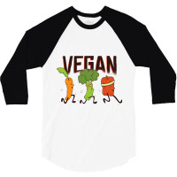 Plant Vegetarian Tomato Run Carrot Broccoli Vegeta 3/4 Sleeve Shirt | Artistshot