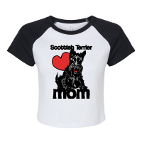 Scottish Terrier Mom Fun Scotty Art Scottish Raglan Crop Top | Artistshot