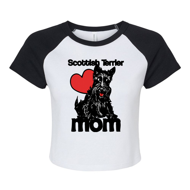 Scottish Terrier Mom Fun Scotty Art Scottish Raglan Crop Top by DAVIDVASILCHUK | Artistshot