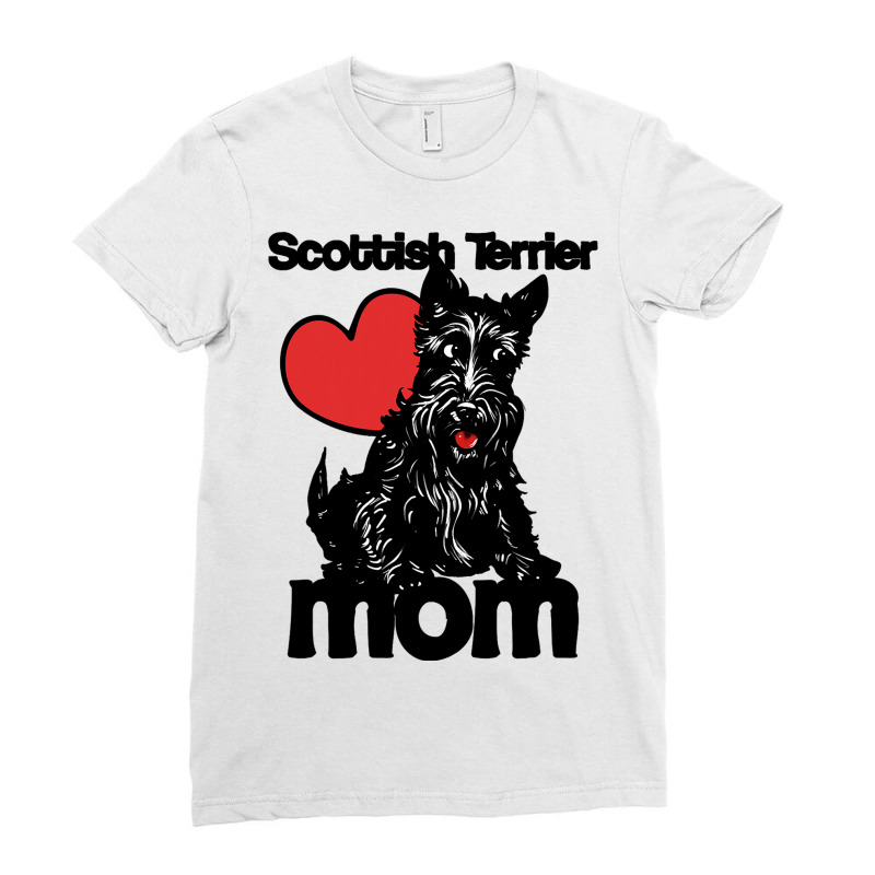 Scottish Terrier Mom Fun Scotty Art Scottish Ladies Fitted T-Shirt by DAVIDVASILCHUK | Artistshot