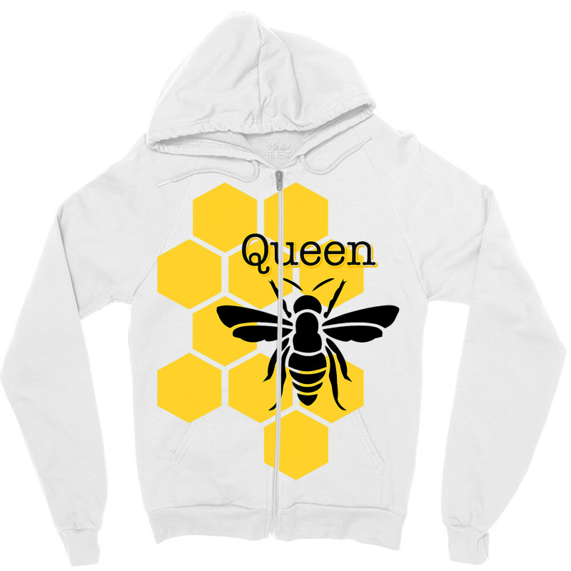 Queen Bee With Honeycomb For Her Royal Highness Zipper Hoodie | Artistshot