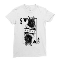 Scottish Terrier Queen Of Hearts Funny Dog Lover P Ladies Fitted T-shirt | Artistshot