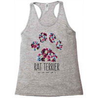 Rat Terrier Mama Floral Paw Dog Mom3 Racerback Tank | Artistshot