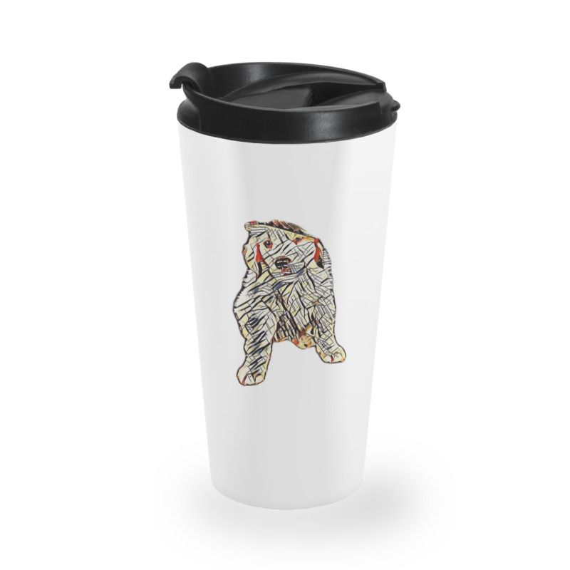 Golden Retriever Puppy Wearin Travel Mug | Artistshot