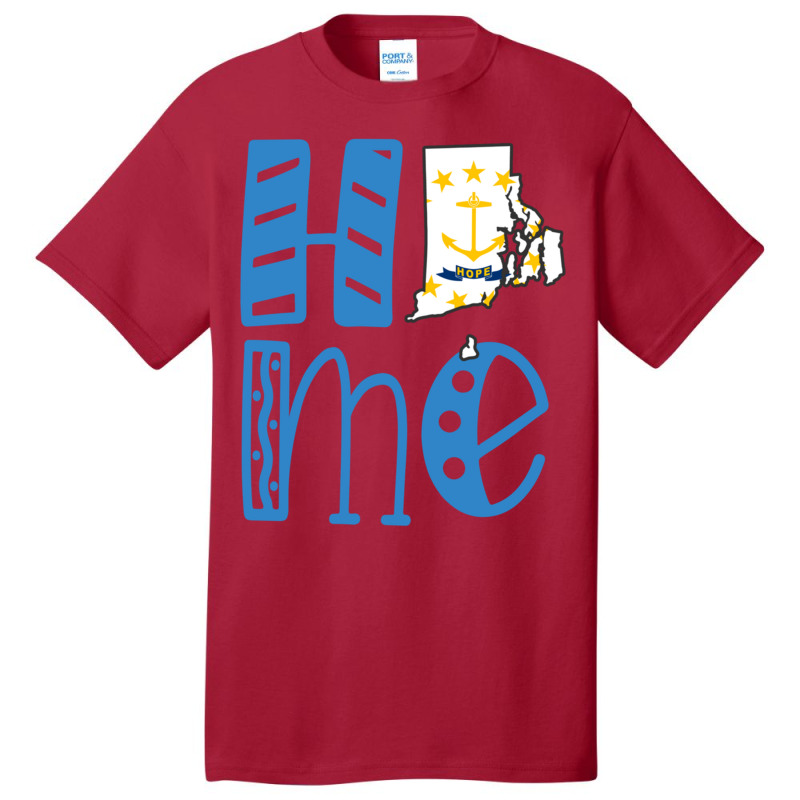 Home Rhode Island In Art Block Letters Basic T-shirt by cm-arts | Artistshot