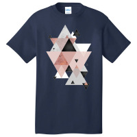 Geometric Compilation In Rose Gold And Blush Pink Basic T-shirt | Artistshot