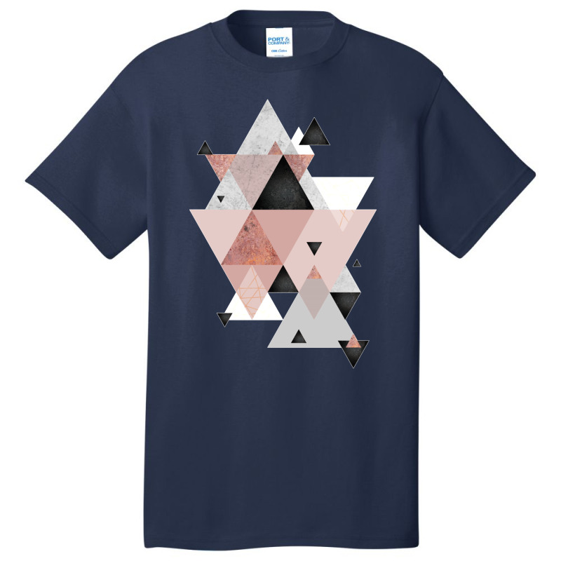 Geometric Compilation In Rose Gold And Blush Pink Basic T-shirt | Artistshot