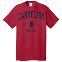 Cannelton Indiana In Vintage Athletic Navy Sports Design Basic T-shirt | Artistshot