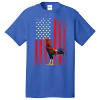 American Flag Cock Fighting Rooster Basic T-shirt | Artistshot