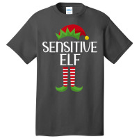 Sensitive Elf Family Matching Group Christmas Party Pajama Basic T-shirt | Artistshot