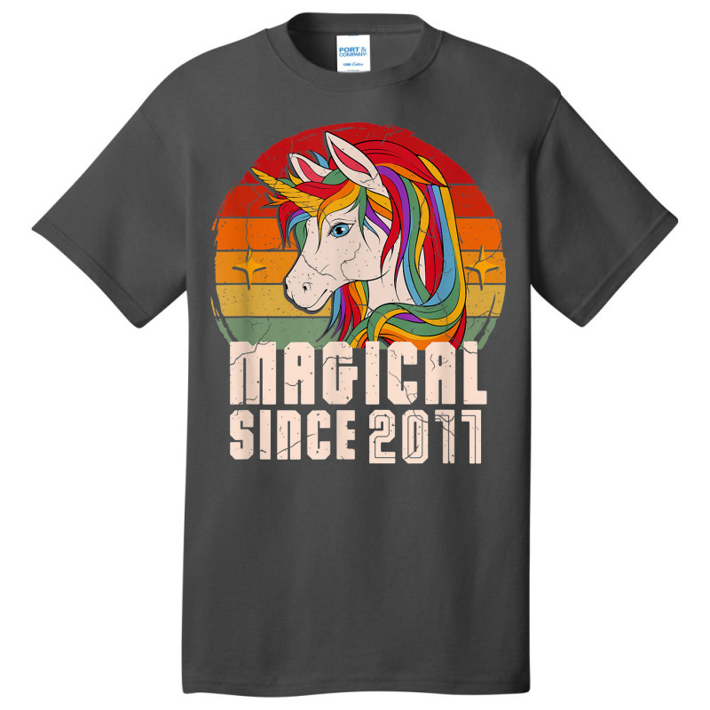 Magical Since 2011 Vintage Unicorn Birthday Basic T-shirt | Artistshot