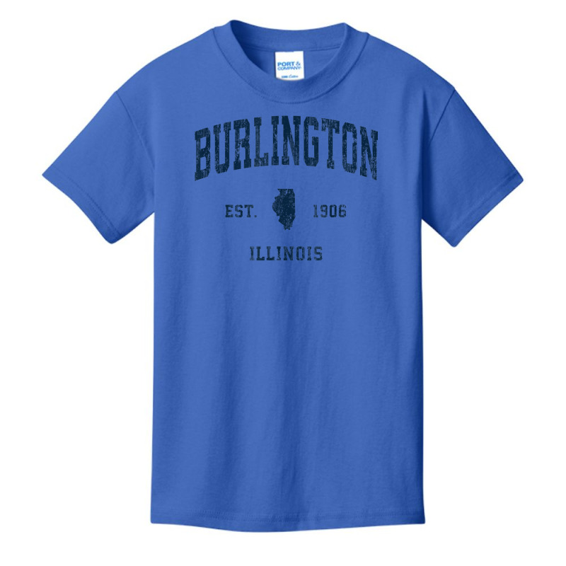 Burlington Illinois Il Vintage Athletic Navy Sports Design Basic Youth T-shirt | Artistshot