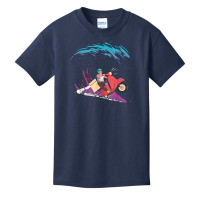 Surfer Boy Surfing Pizza Matching Cute Pizza Delivery Basic Youth T-shirt | Artistshot