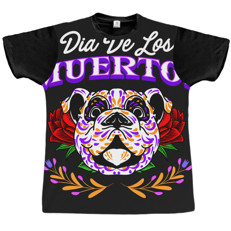 Vector Decorative Dog Head Day Of The Dead Mexico Graphic T-shirt | Artistshot