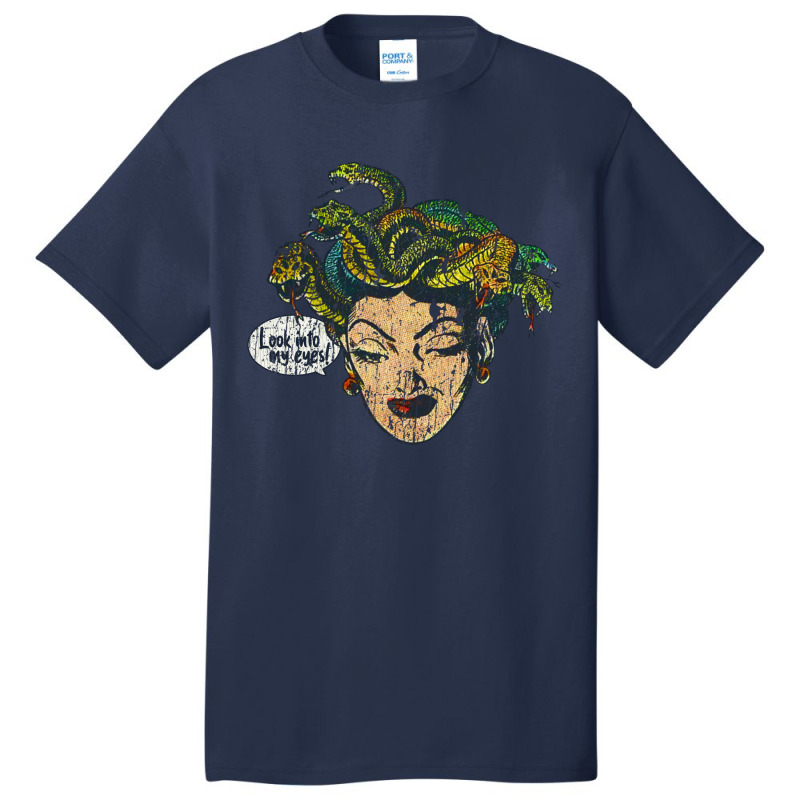 Medusa Look Into My Eyes Vintage Basic T-shirt by jamal99 | Artistshot