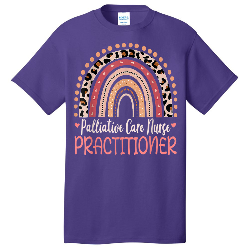 Palliative Care Nurse Practitioner Leopard Rainbow Basic T-shirt | Artistshot