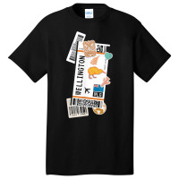 Wellington New Zealand Boarding Pass Airplane Ticket Travel Basic T-shirt | Artistshot