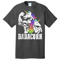 Manly Unicorn Muscle Dad And Daughter Dadacorn Fathers Day Tank Top Basic T-shirt | Artistshot