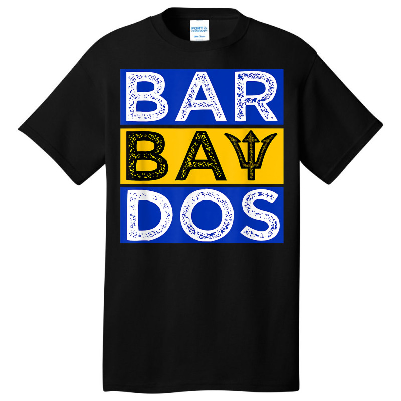 Barbados Flag With Barbados Trident Bajan Soca Basic T-shirt | Artistshot