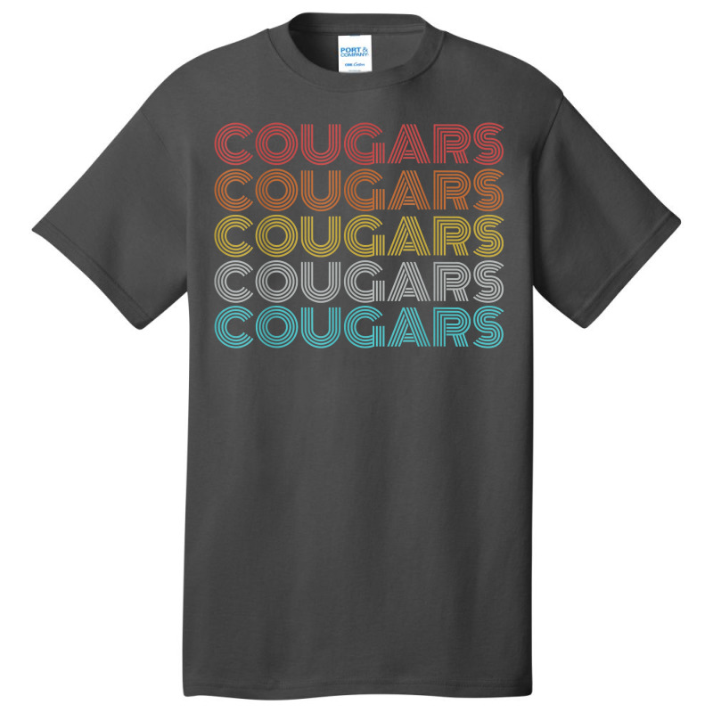 Retro Vintage Cougars T Shirt Basic T-shirt by cm-arts | Artistshot