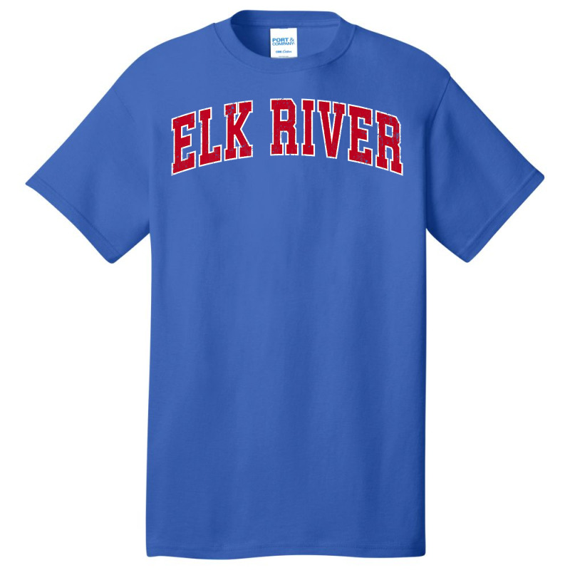 Mens Elk River Minnesota Mn Vintage Sports Design Red Design Premium T Basic T-shirt | Artistshot