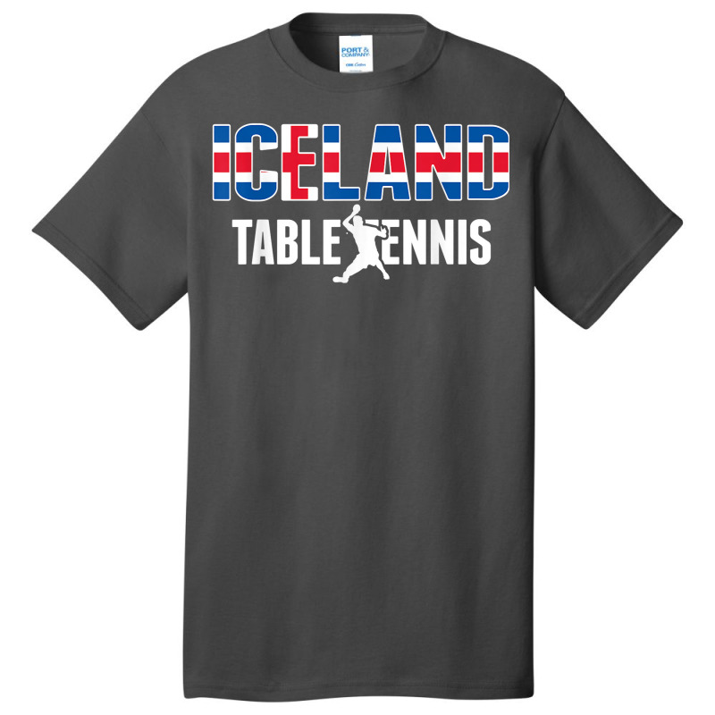 Proud Iceland Table Tennis Lovers Jersey Icelandic Ping Pong Basic T-shirt by Posh | Artistshot