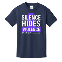 Silence Hides Violence   Domestic Violence Awareness Ribbon T Shirt Basic Youth T-shirt | Artistshot