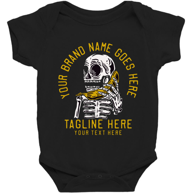 Vector Skeleton Call Up A Banana Vintage Baby Bodysuit by Kenneth Rorer | Artistshot