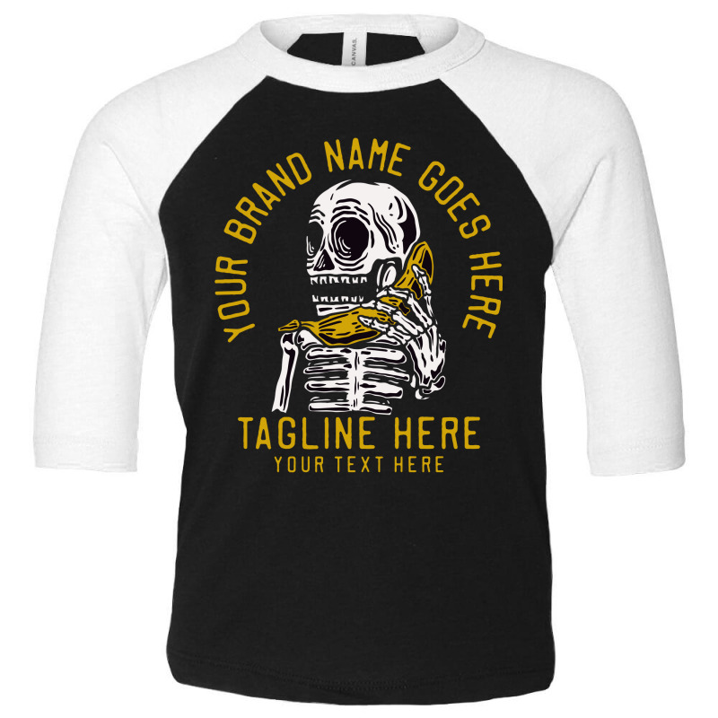 Vector Skeleton Call Up A Banana Vintage Toddler 3/4 Sleeve Tee by Kenneth Rorer | Artistshot