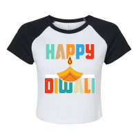 Vector Happy Diwali  Design Vector Template Raglan Crop Top | Artistshot